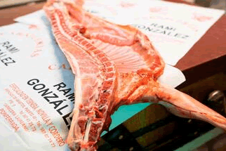 carne de cordero de lechazo